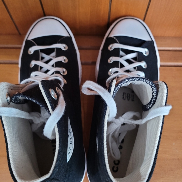 Converse Canvas Platform Hi Top Chuck Taylor All Star Women's Shoes Black Sz 8 - Picture 3 of 5